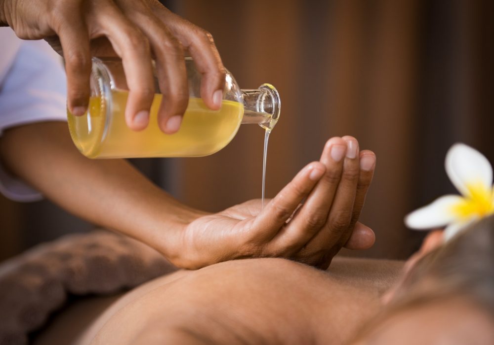 Massage with oil